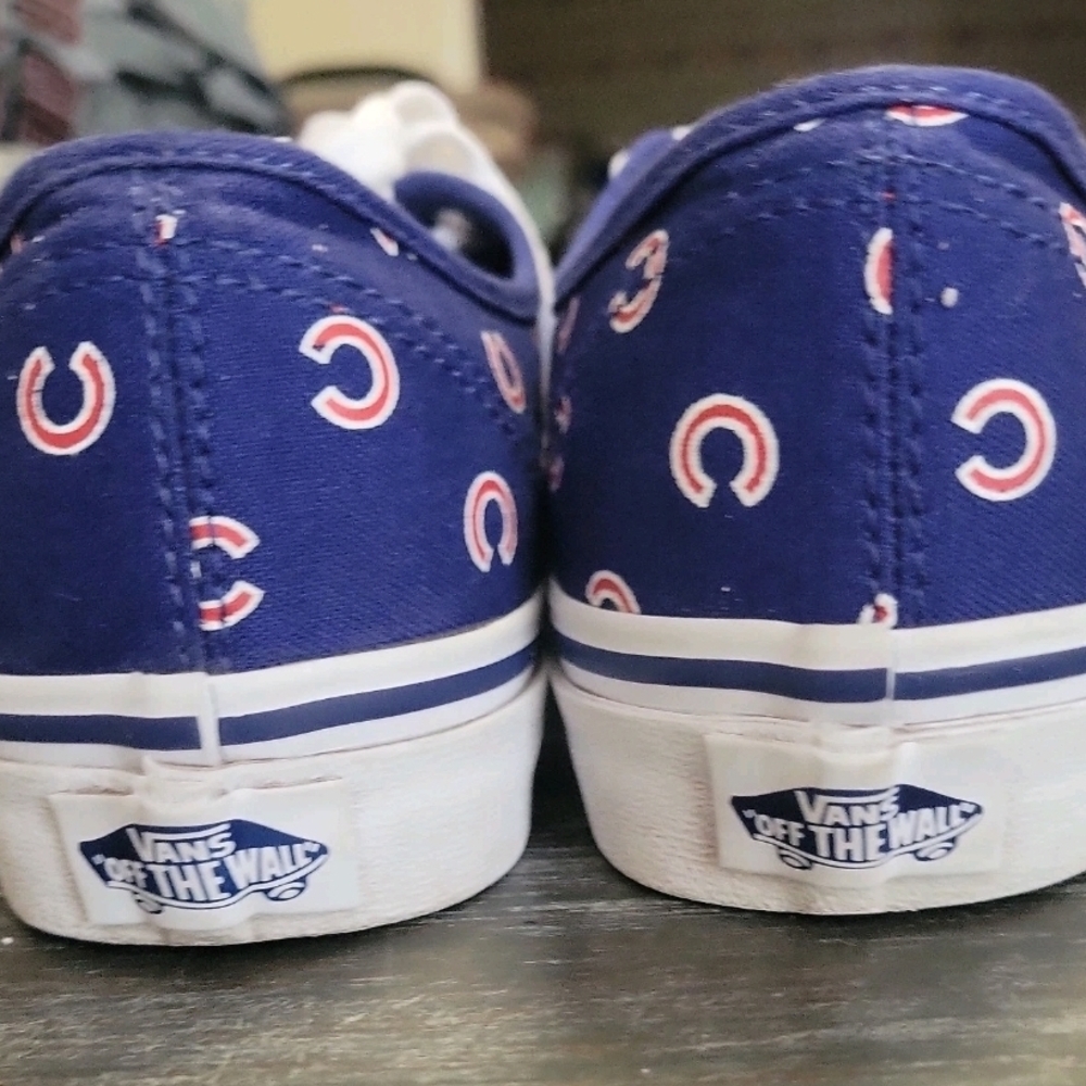 Vans X MLB Authentics Chicago Cubs Sneakers Men’s Size 5  Women's 6.5  EC - Picture 5 of 8